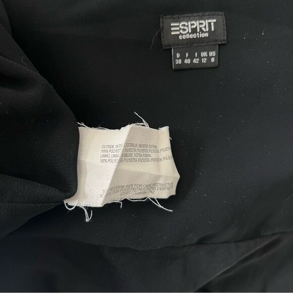 Vintage 90s Y2k Esprit Black Goth Grunge Boho Satin Slip Dress Womens SZ 8 Prom - Picture 6 of 8